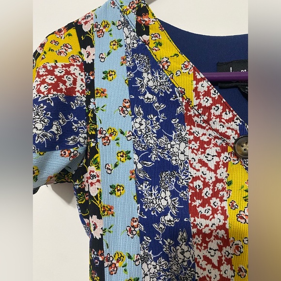 by&by Girls Multicolor Floral Patchwork High Low Back Tie String Size 7 - Picture 3 of 9